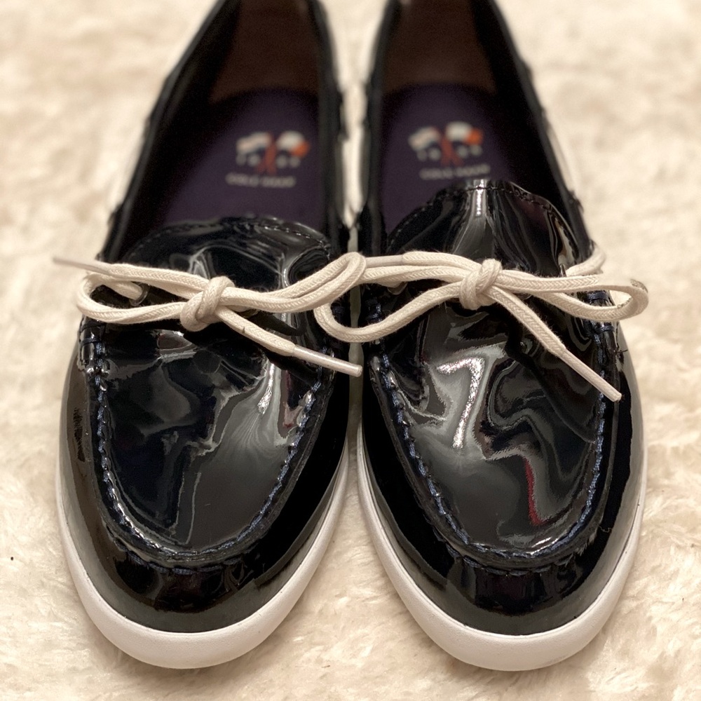Blue Patent Leather Cole Haan Loafers